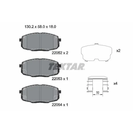 TEXTAR Ön Fren Balatası – 2205203 ürün görseli