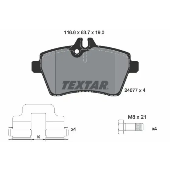 TEXTAR Ön Fren Balatası – 2407701 ürün görseli