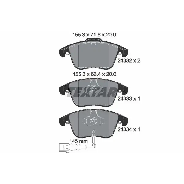TEXTAR Ön Fren Balatası – 2433301