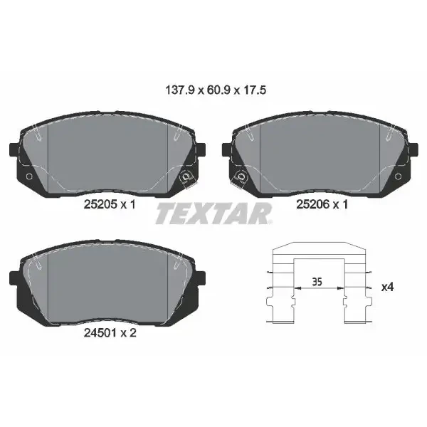 TEXTAR Ön Fren Balatası – 2520501