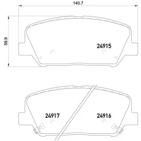 MGA Ön Fren Balatası – 55537 / OEM 58101A6A20 ürün görseli