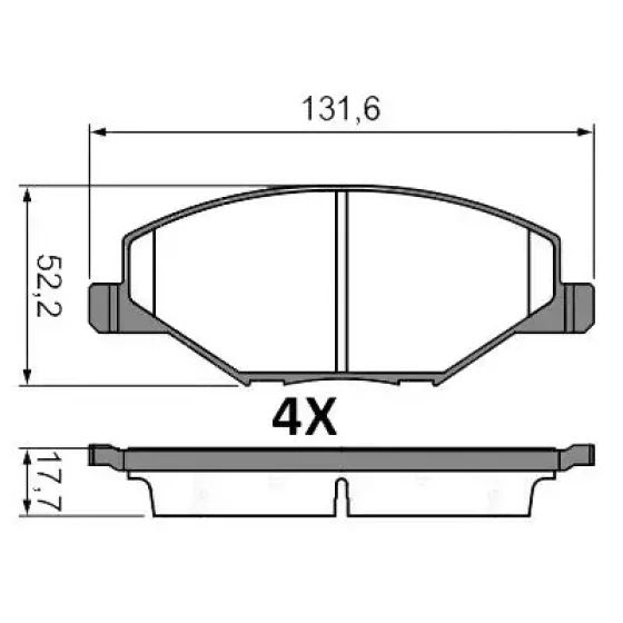 MGA Ön Fren Balatası – 55669 / OEM 6RU698151A ürün görseli