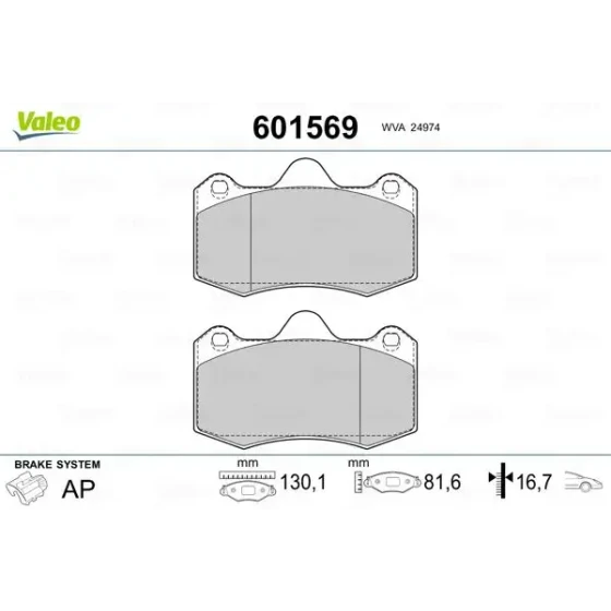 Valeo Ön Fren Balatası – 601569 / OEM 6LL698151 ürün görseli