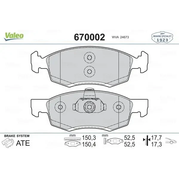 Valeo Ön Fren Balatası – 670002 / OEM 8671016701