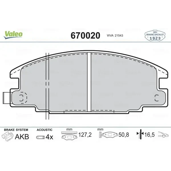 Valeo Ön Fren Balatası – 670020
