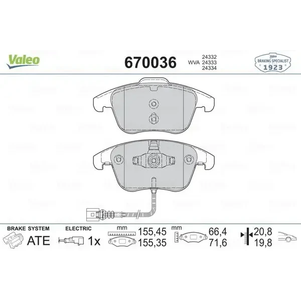 Valeo Ön Fren Balatası – 670036