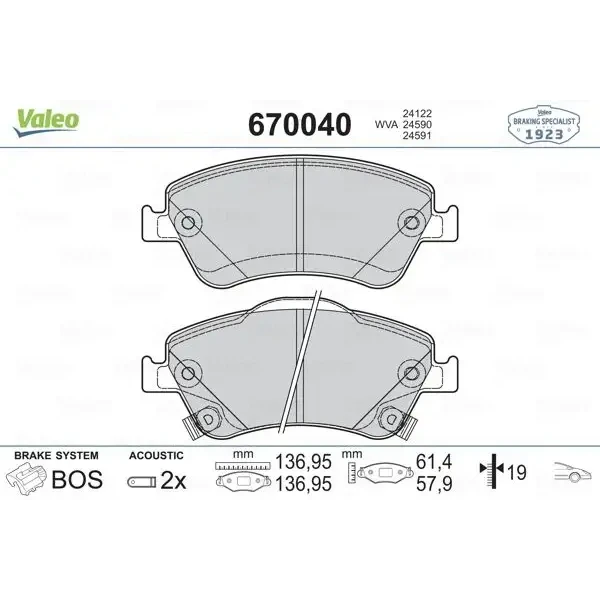 Valeo Ön Fren Balatası – 670040