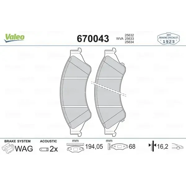 Valeo Ön Fren Balatası – 670043