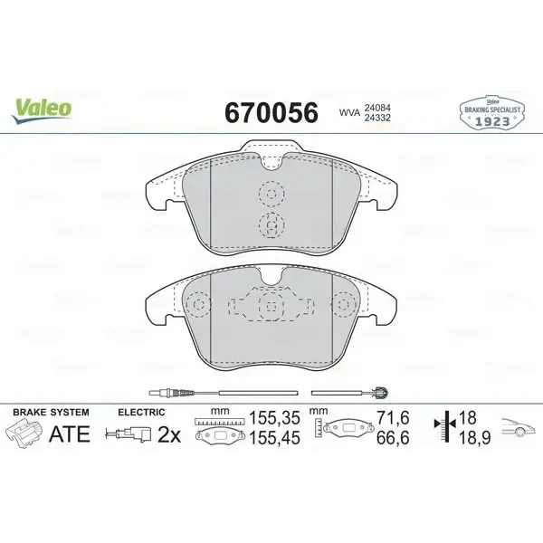Valeo Ön Fren Balatası – 670056