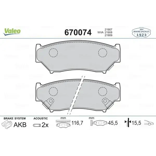 Valeo Ön Fren Balatası – 670074