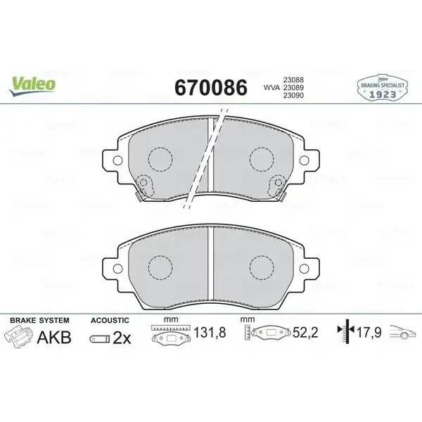 Valeo Ön Fren Balatası – 670086
