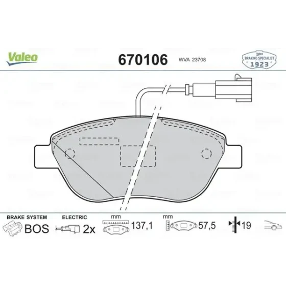 Valeo Ön Fren Balatası – 670106 ürün görseli
