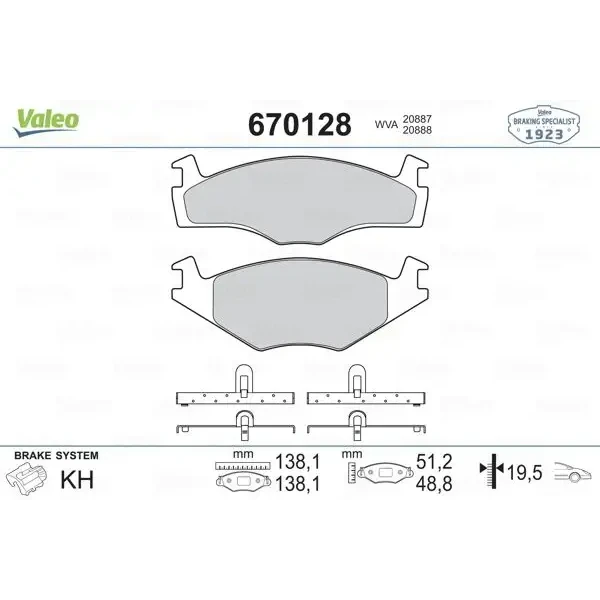 Valeo Ön Fren Balatası – 670128