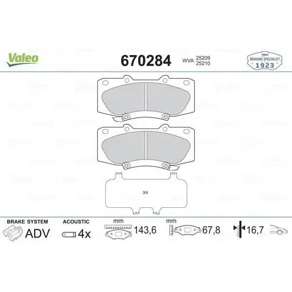 Valeo Ön Fren Balatası – 670284