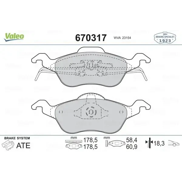 Valeo Ön Fren Balatası – 670317