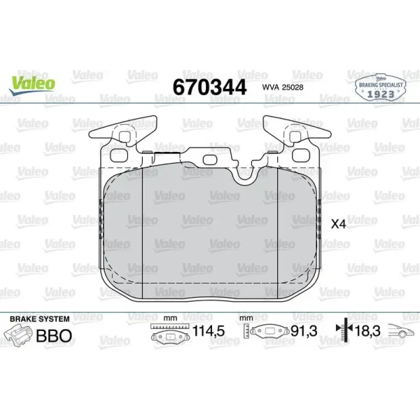 Valeo Ön Fren Balatası – 670344