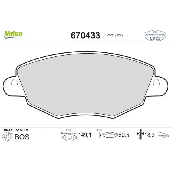 Valeo Ön Fren Balatası – 670433