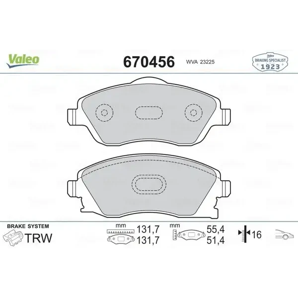 Valeo Ön Fren Balatası – 670456
