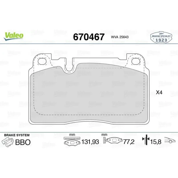 Valeo Ön Fren Balatası – 670467