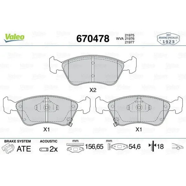 Valeo Ön Fren Balatası – 670478
