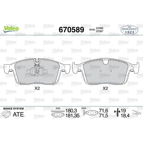 Valeo Ön Fren Balatası – 670589