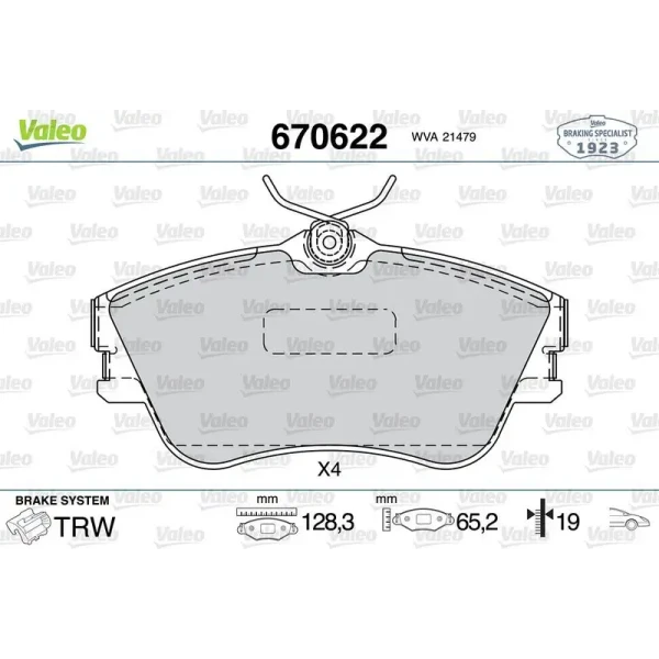 Valeo Ön Fren Balatası – 670622 / OEM 701698151E