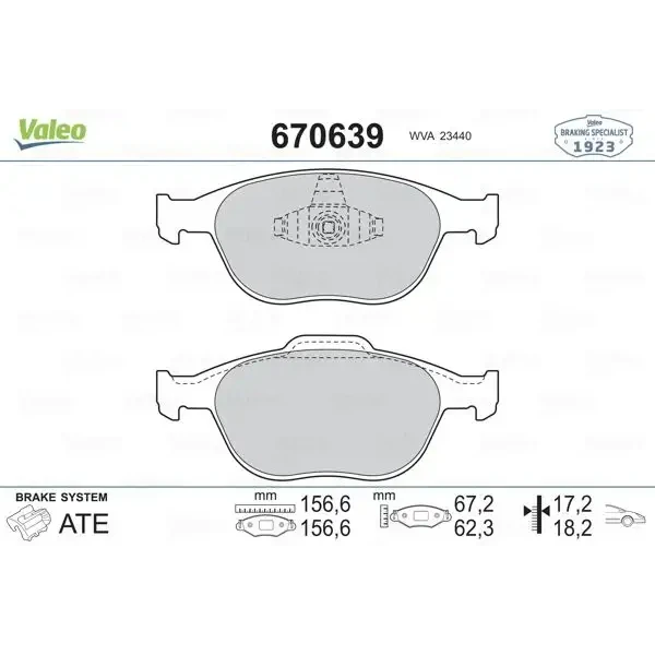 Valeo Ön Fren Balatası – 670639