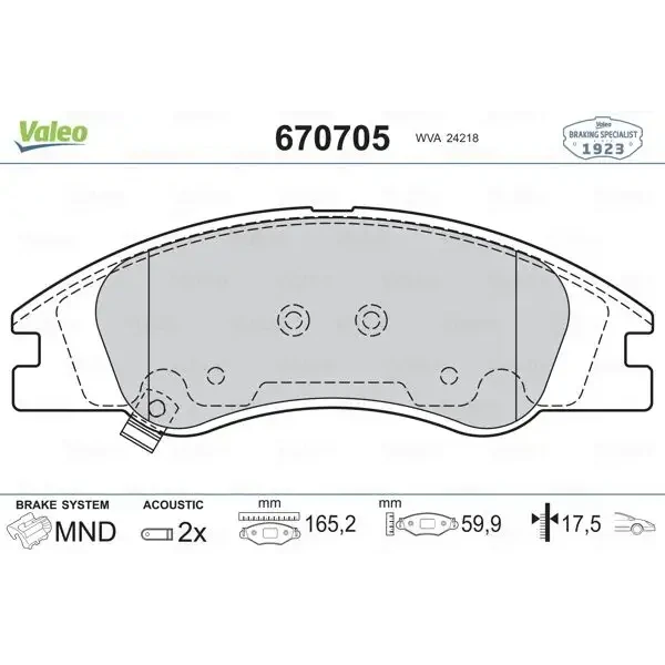 Valeo Ön Fren Balatası – 670705