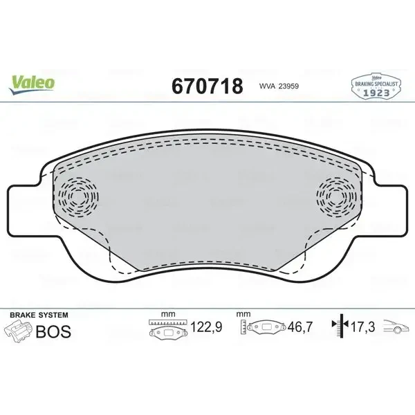 Valeo Ön Fren Balatası – 670718