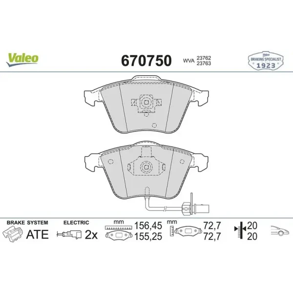 Valeo Ön Fren Balatası – 670750