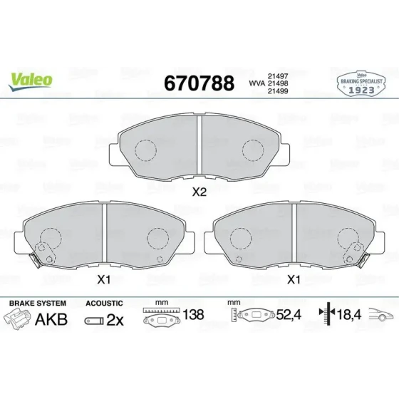 Valeo Ön Fren Balatası – 670788 ürün görseli