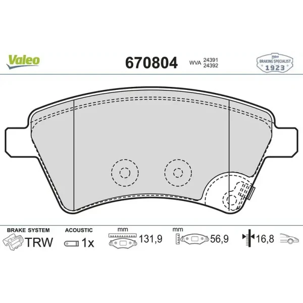 Valeo Ön Fren Balatası – 670804