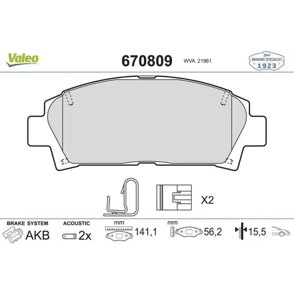 Valeo Ön Fren Balatası – 670809