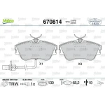 Valeo Ön Fren Balatası – 670814 / OEM 7D0698151G