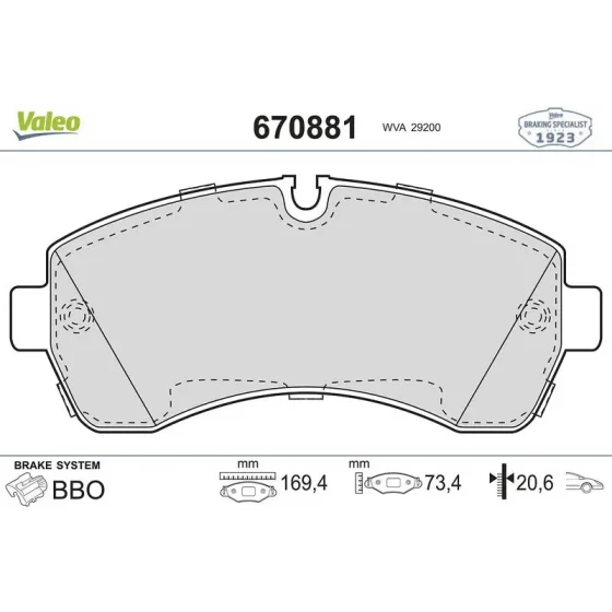 Valeo Ön Fren Balatası – 670881 ürün görseli
