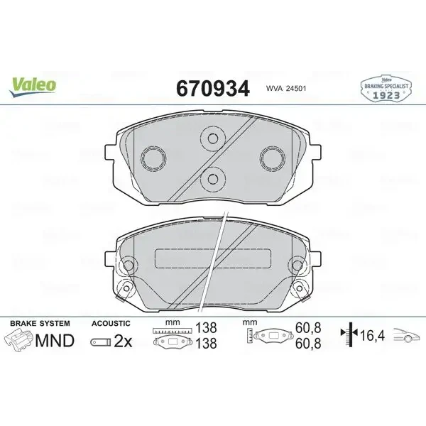 Valeo Ön Fren Balatası – 670934