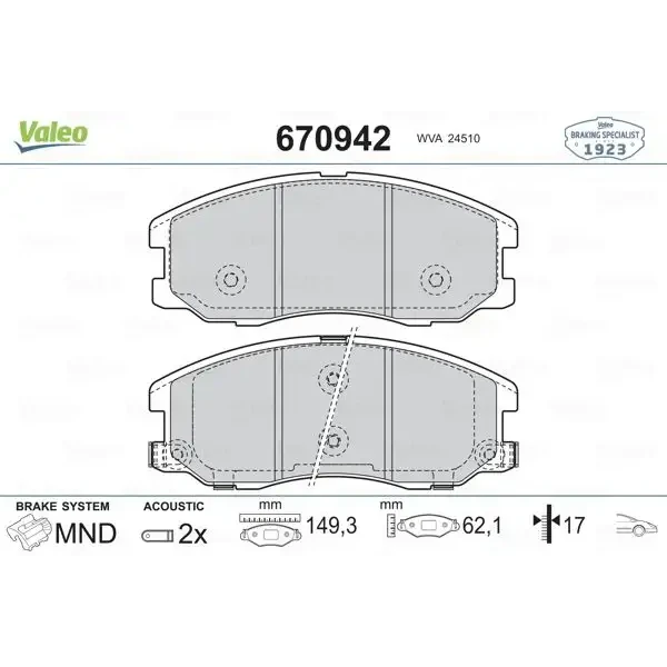 Valeo Ön Fren Balatası – 670942