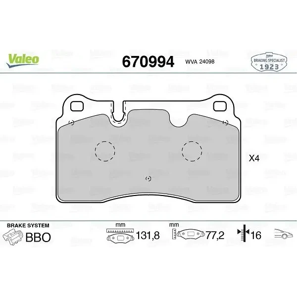 Valeo Ön Fren Balatası – 670994
