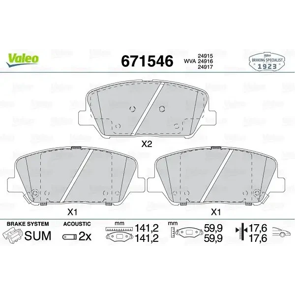 Valeo Ön Fren Balatası – 671546