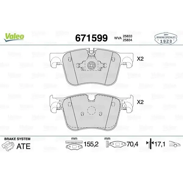 Valeo Ön Fren Balatası – 671599