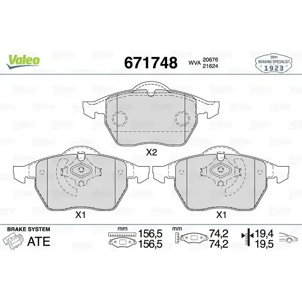 Valeo Ön Fren Balatası – 671748