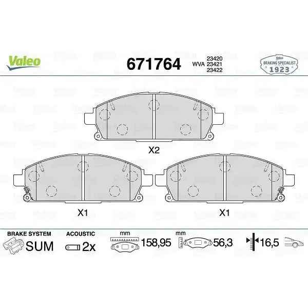 Valeo Ön Fren Balatası – 671764