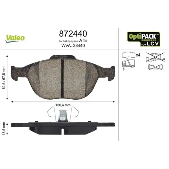 Valeo Ön Fren Balatası – 872440 ürün görseli