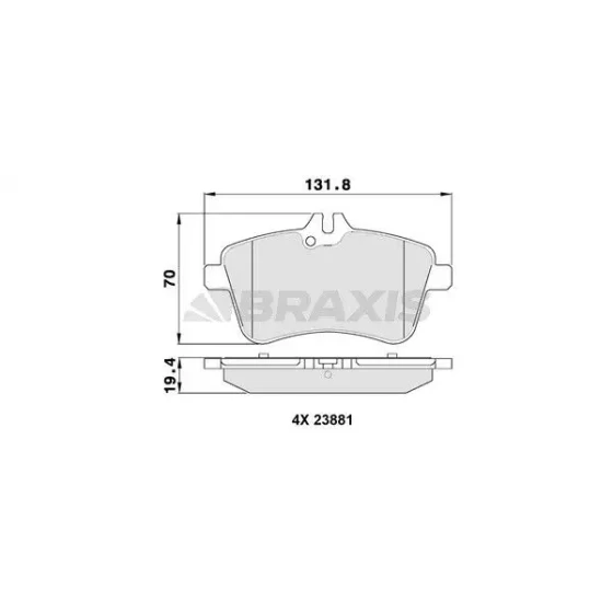 Braxis Ön Fren Balatası – AA0099 / OEM A1694200820 ürün görseli