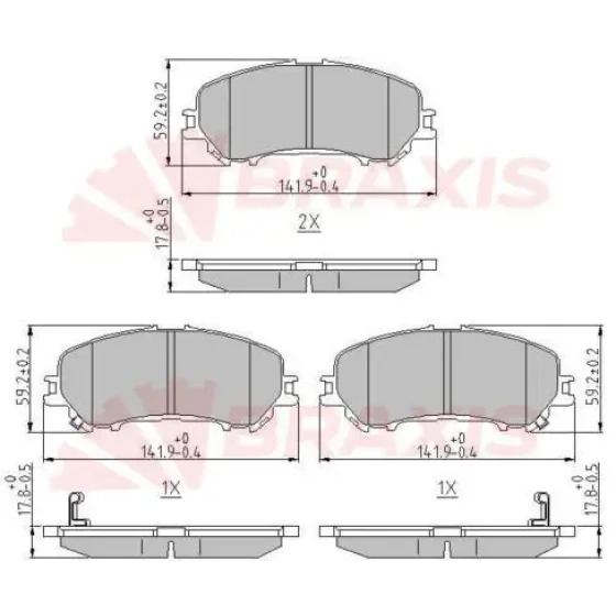 Braxis Ön Fren Balatası – AA0617 / OEM D10604EA0A ürün görseli