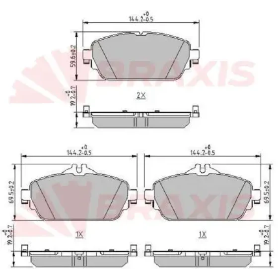 Braxis Ön Fren Balatası – AA0624 / OEM A0084203620 ürün görseli