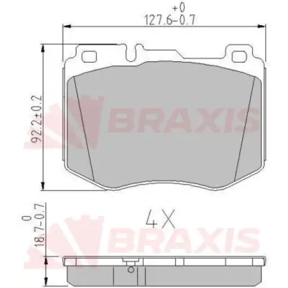 Braxis Ön Fren Balatası – AA0636 / OEM A0084201820 ürün görseli