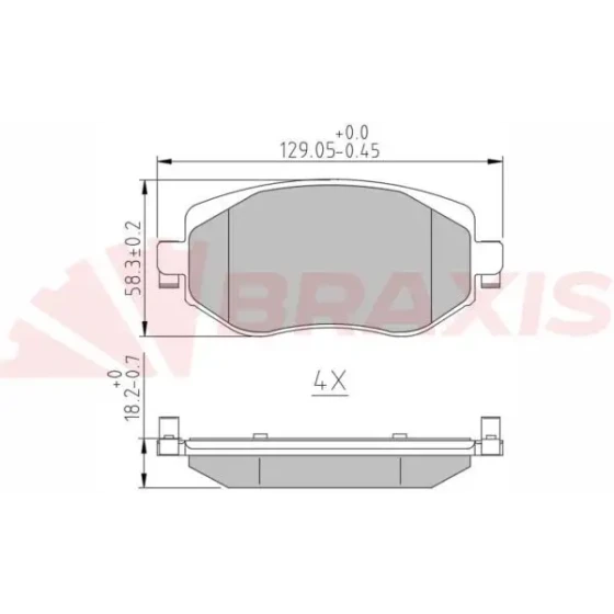 Braxis Ön Fren Balatası – AA0668 / OEM 410603407R ürün görseli