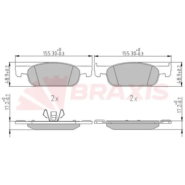 Braxis Ön Fren Balatası – AA0675 / OEM 410605536R