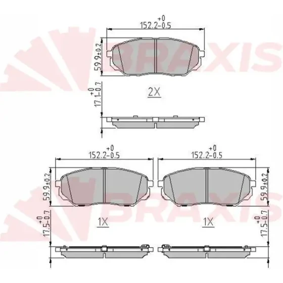 Braxis Ön Fren Balatası – AA0676 / OEM 58101C5A70 ürün görseli